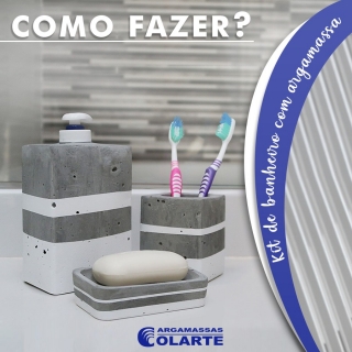Kit de Banheiro com Argamassa Rejunte para cerâmica Osório Impermeabilizante para piscina Osório